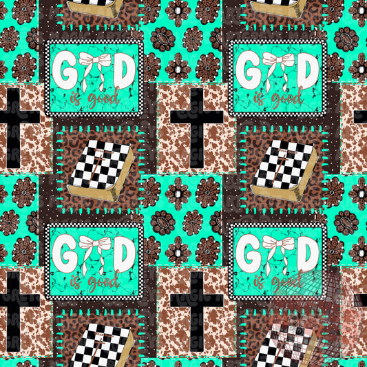 God Is Good Patchwork Seamless File