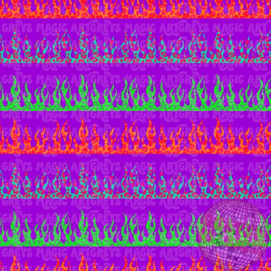 Neon Leopard Flames Purple Seamless File