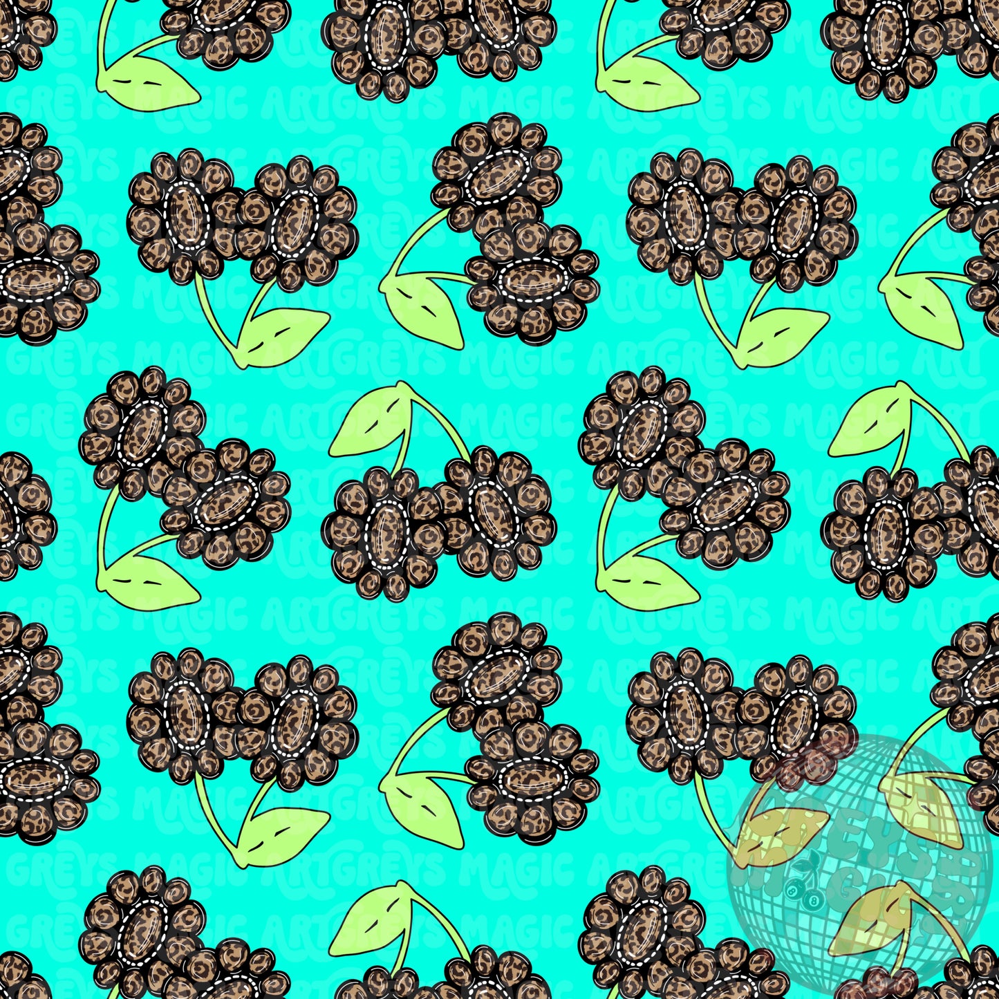 Cheetah Concho Cherries Seamless File