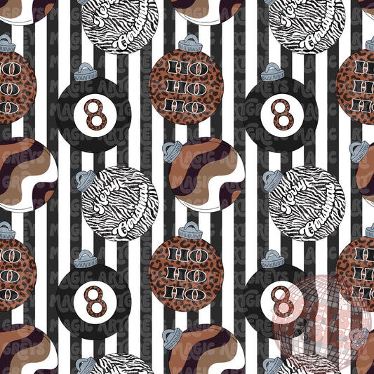 Striped Retro Christmas Ornament Seamless File