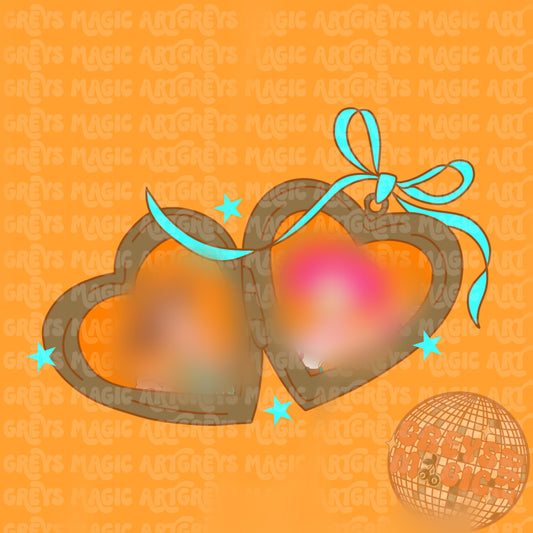 Cowgirl And Cowboy Heart Locket PNG