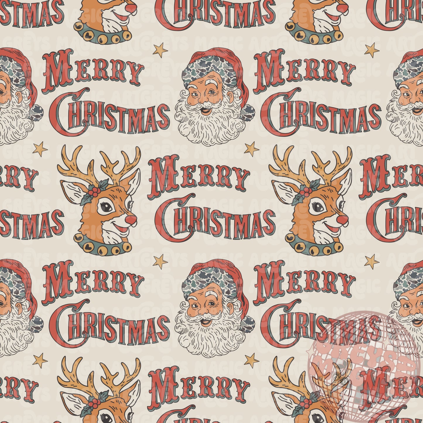 Vintage Merry Christmas Camo Seamless File
