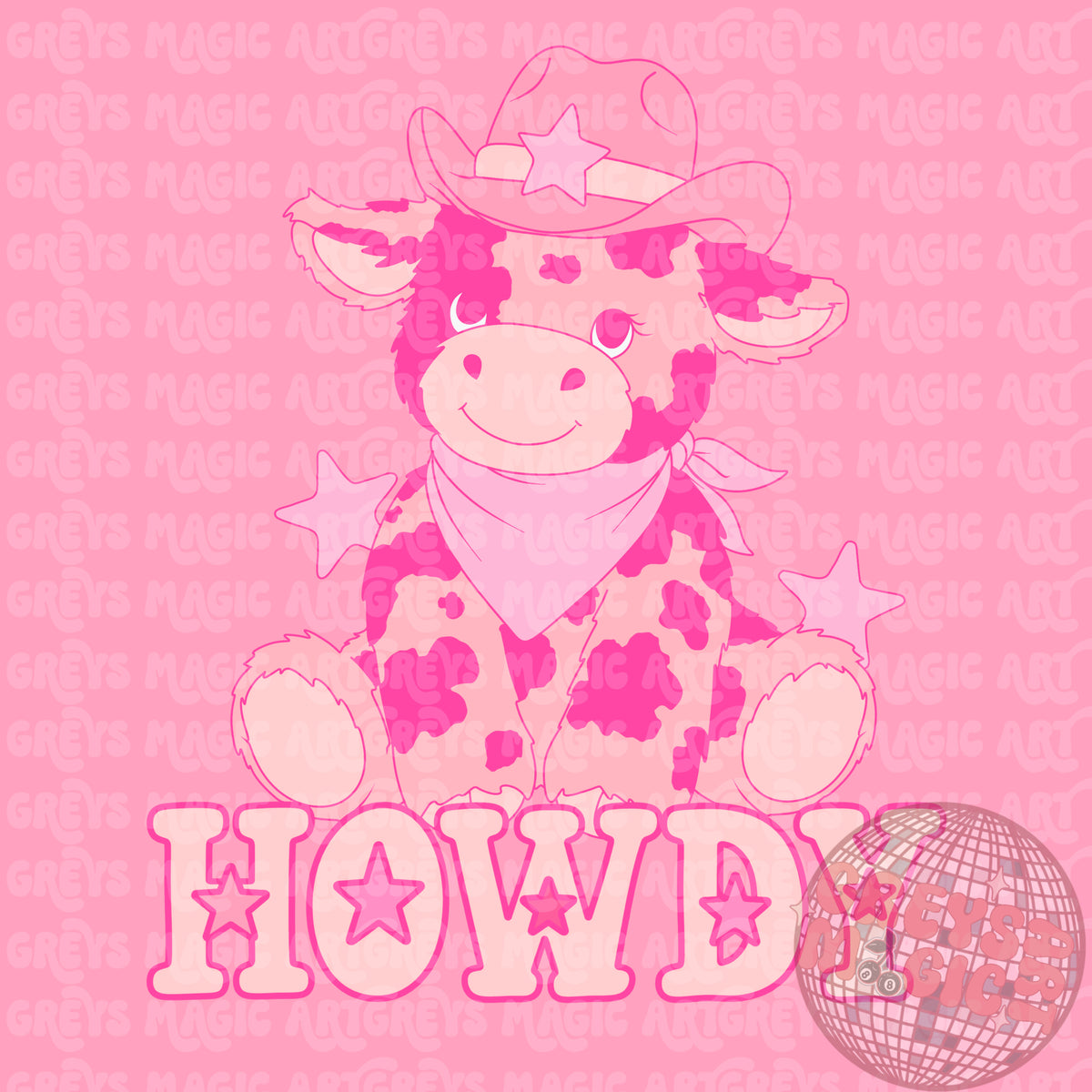 Howdy Pink Cow PNG