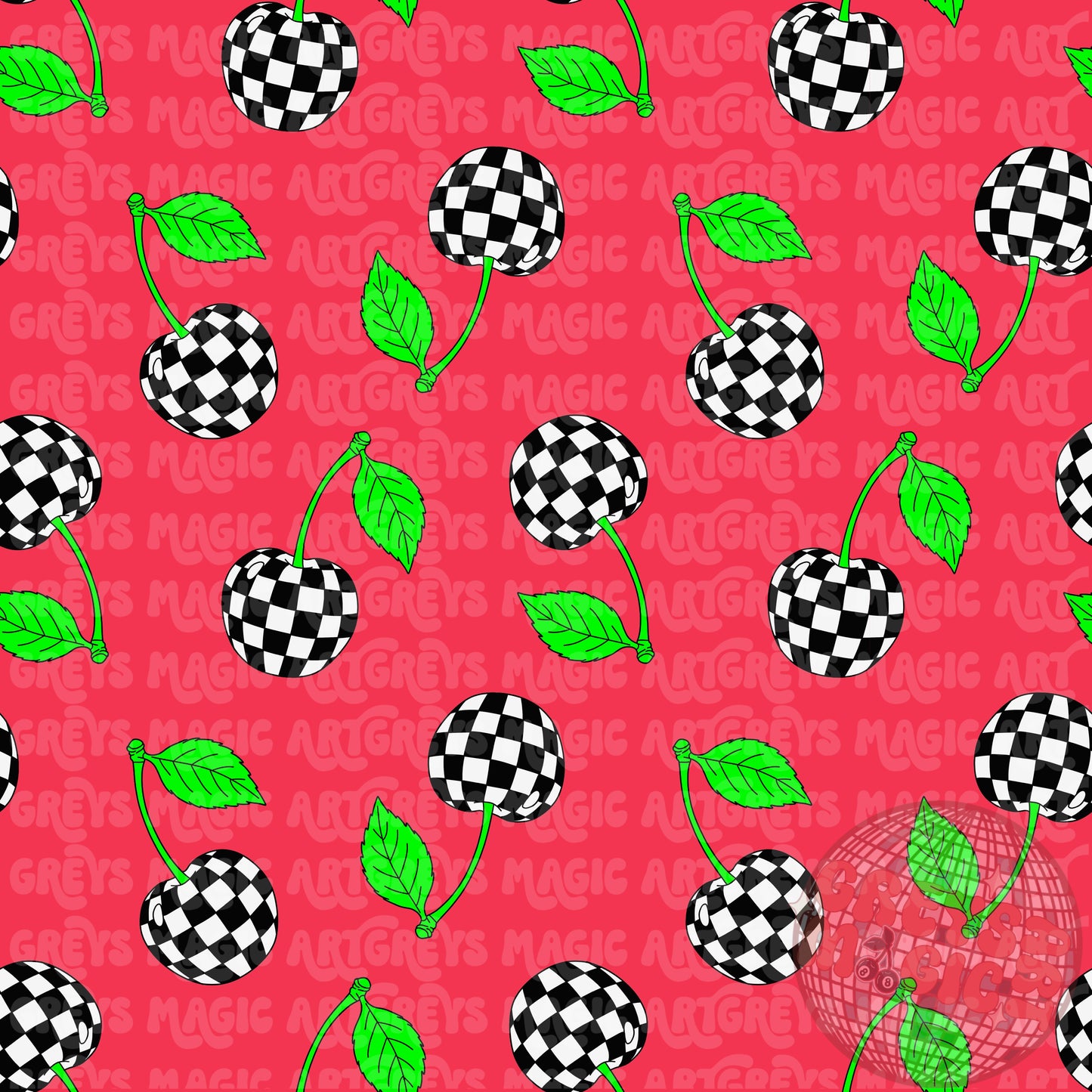 Checkered Cherries Seamless File