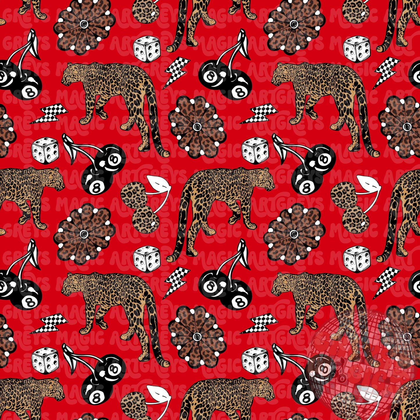 Cheetah Cherry Concho Red Seamless File