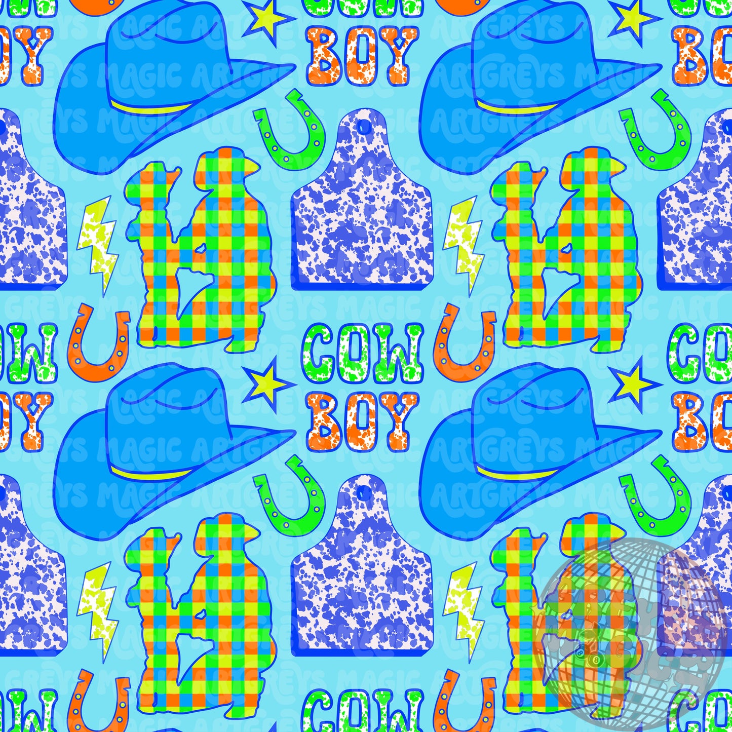 Cowboy Neon Summer Seamless File