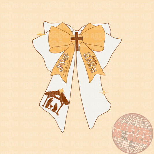 Jesus Is The Reason For The Season Bow PNG
