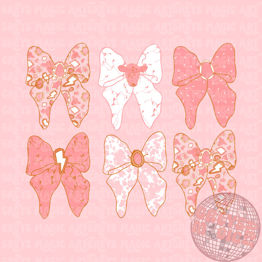 Western Valentines Day Bows PNG