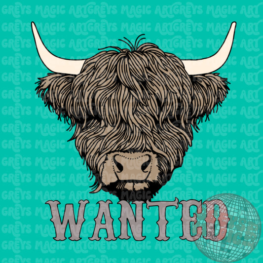 Wanted Highland Cow PNG