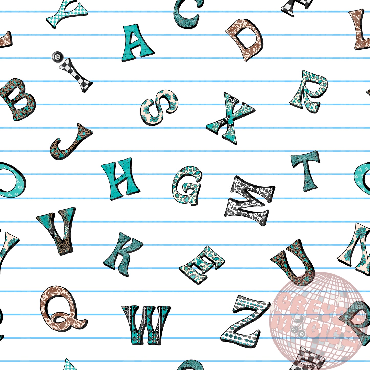 Western Alphabet Notebook Paper Seamless File