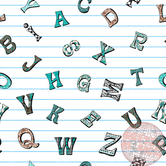 Western Alphabet Notebook Paper Seamless File