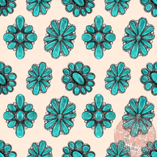 Turquoise Squash Blossom Seamless File