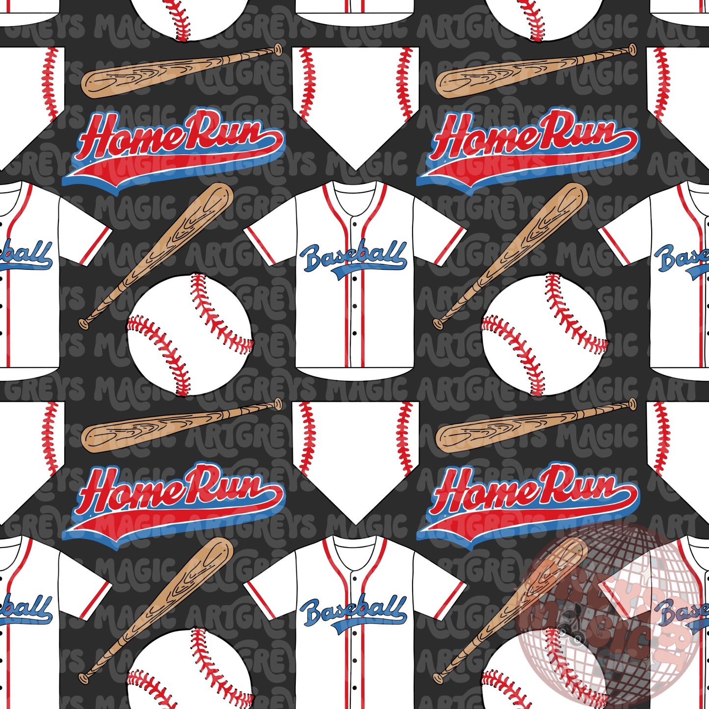 Black Baseball Seamless File