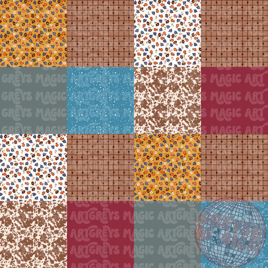 String Cheese Floral Patchwork Seamless File