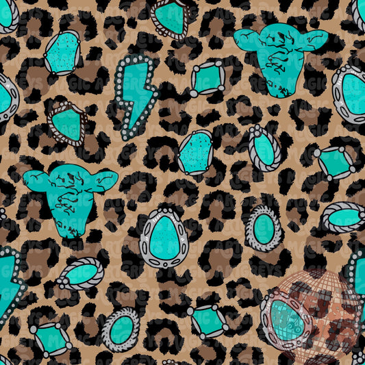 Cheetah Turquoise Stone Seamless File