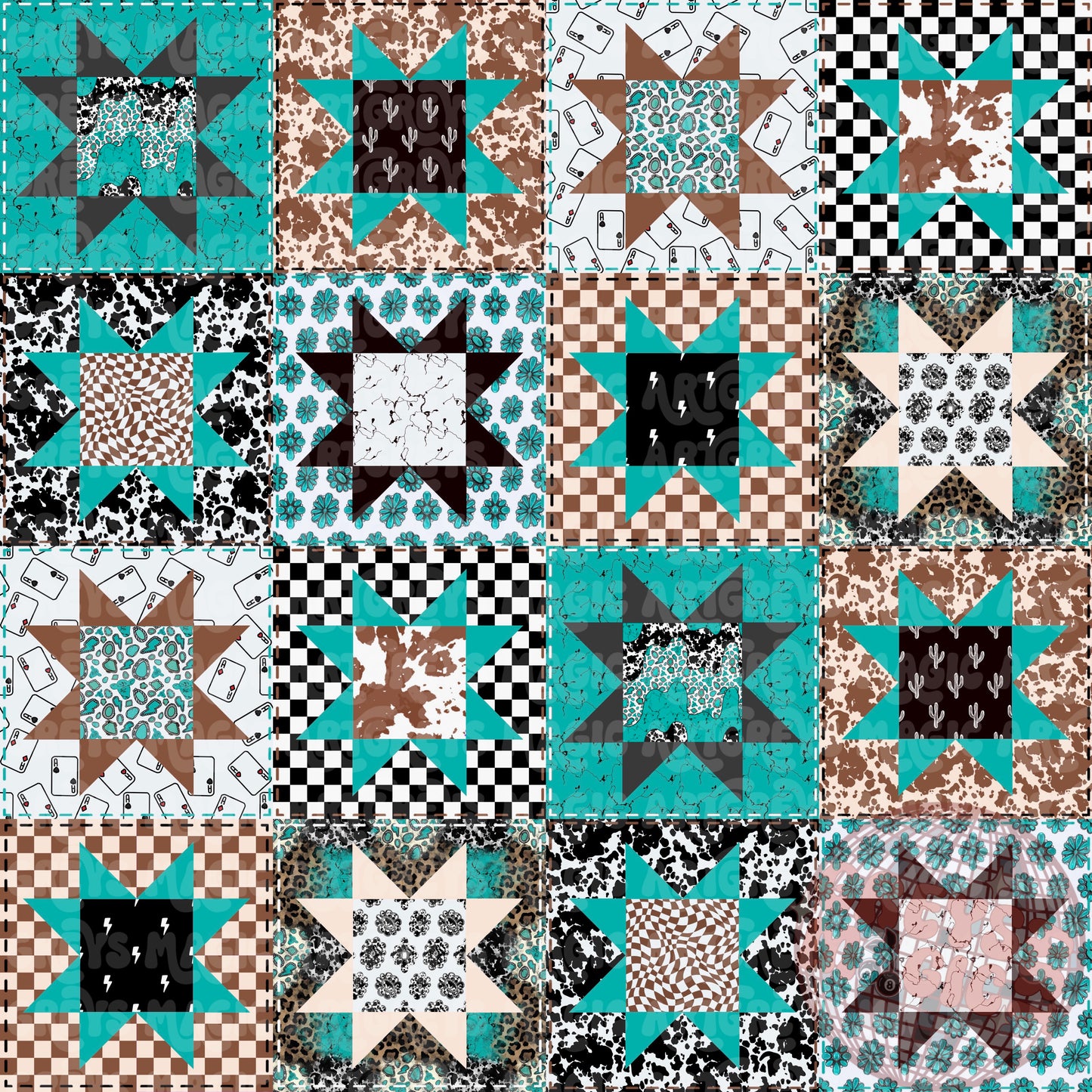 Western Granny Quilt Seamless File