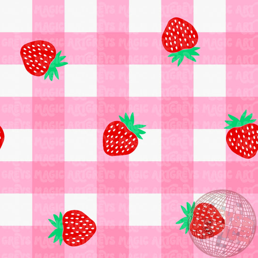Strawberry Pink Gingham Seamless File