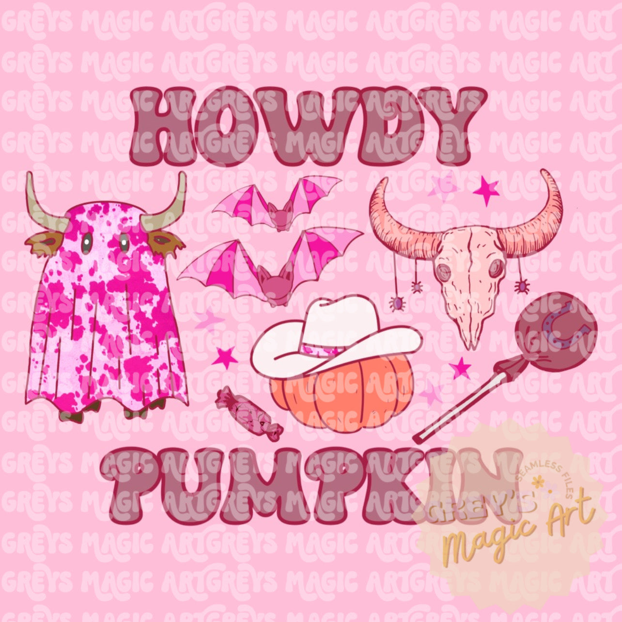 Pink Howdy Pumpkin PNG