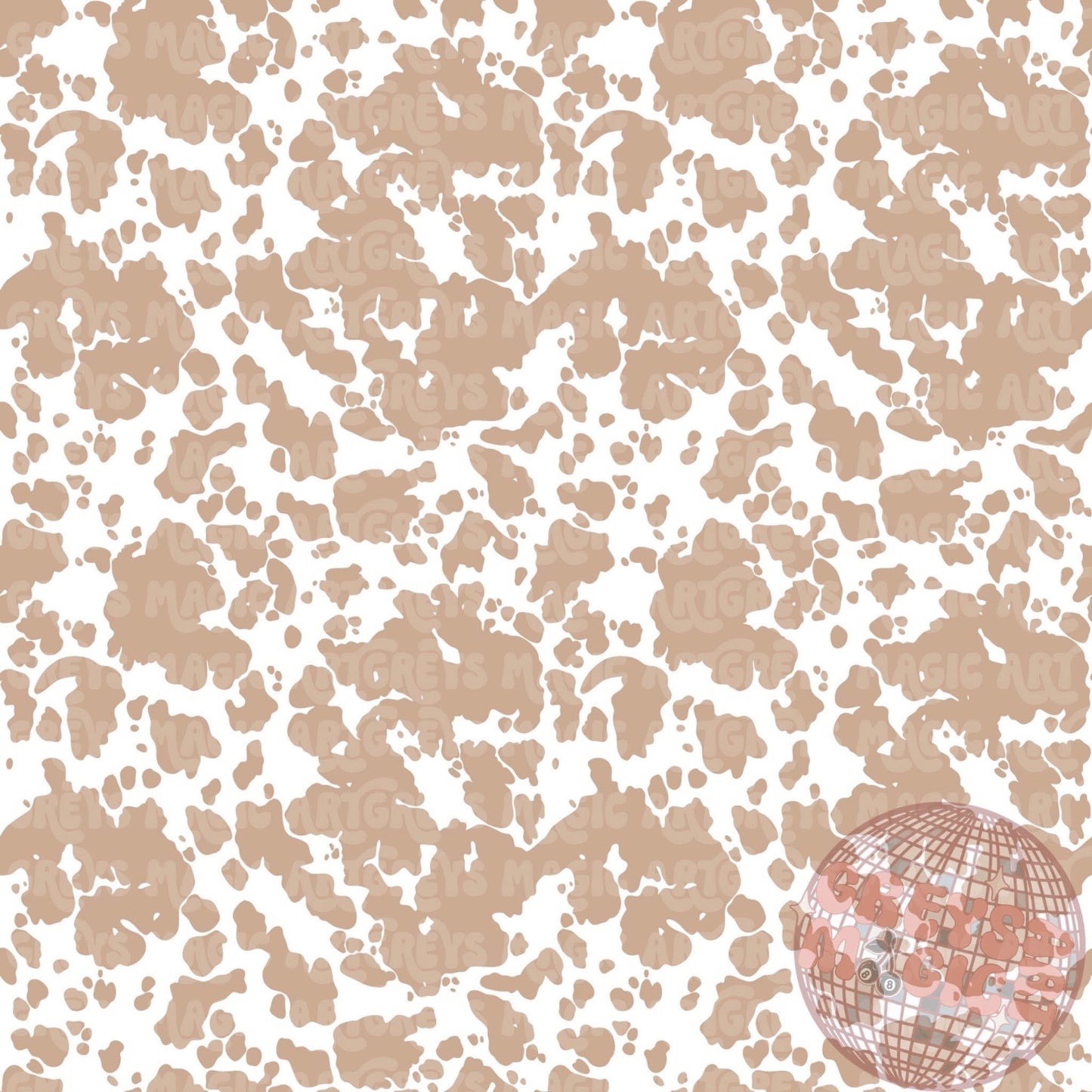 Light Tan And White Cowprint Fall SnapBacks Coord Seamless File