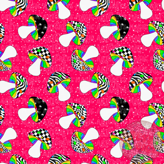 Retro Neon Mushies Seamless File