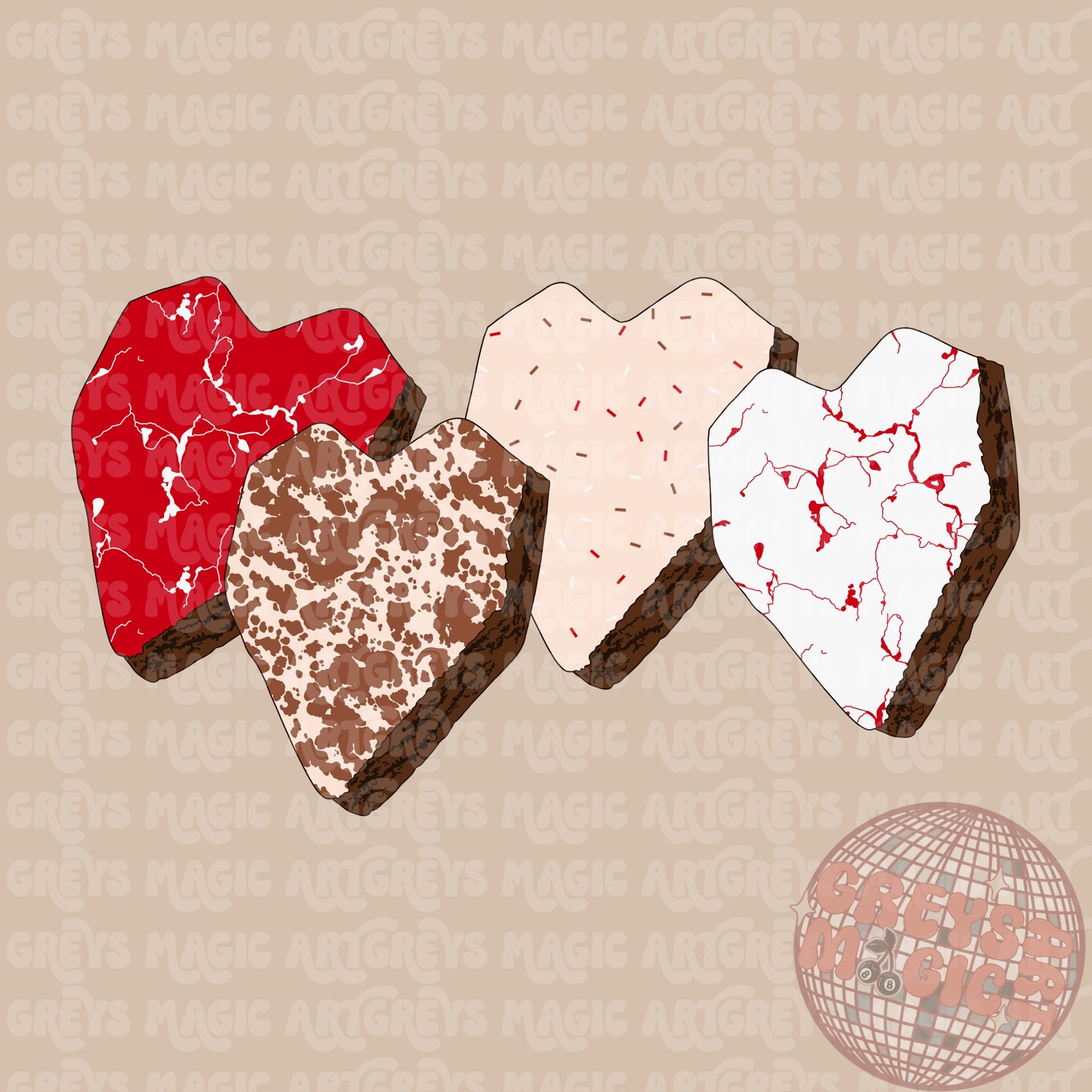 Heart Brownies PNG