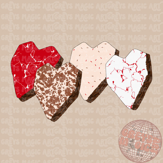 Heart Brownies PNG