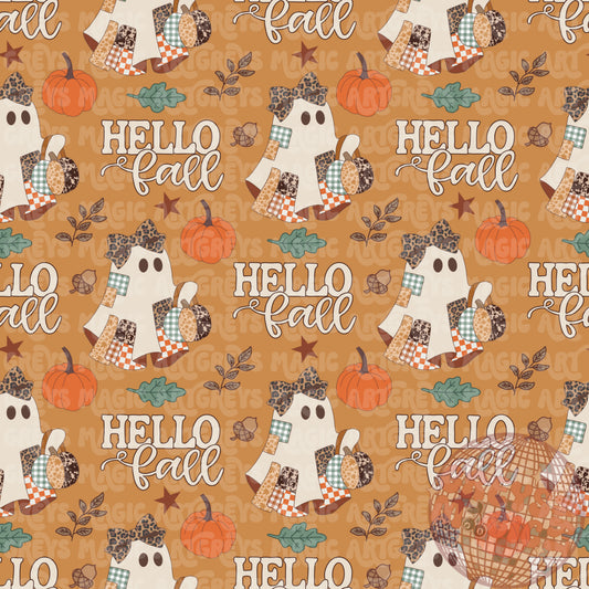 Yellow Hello Fall Seamless File