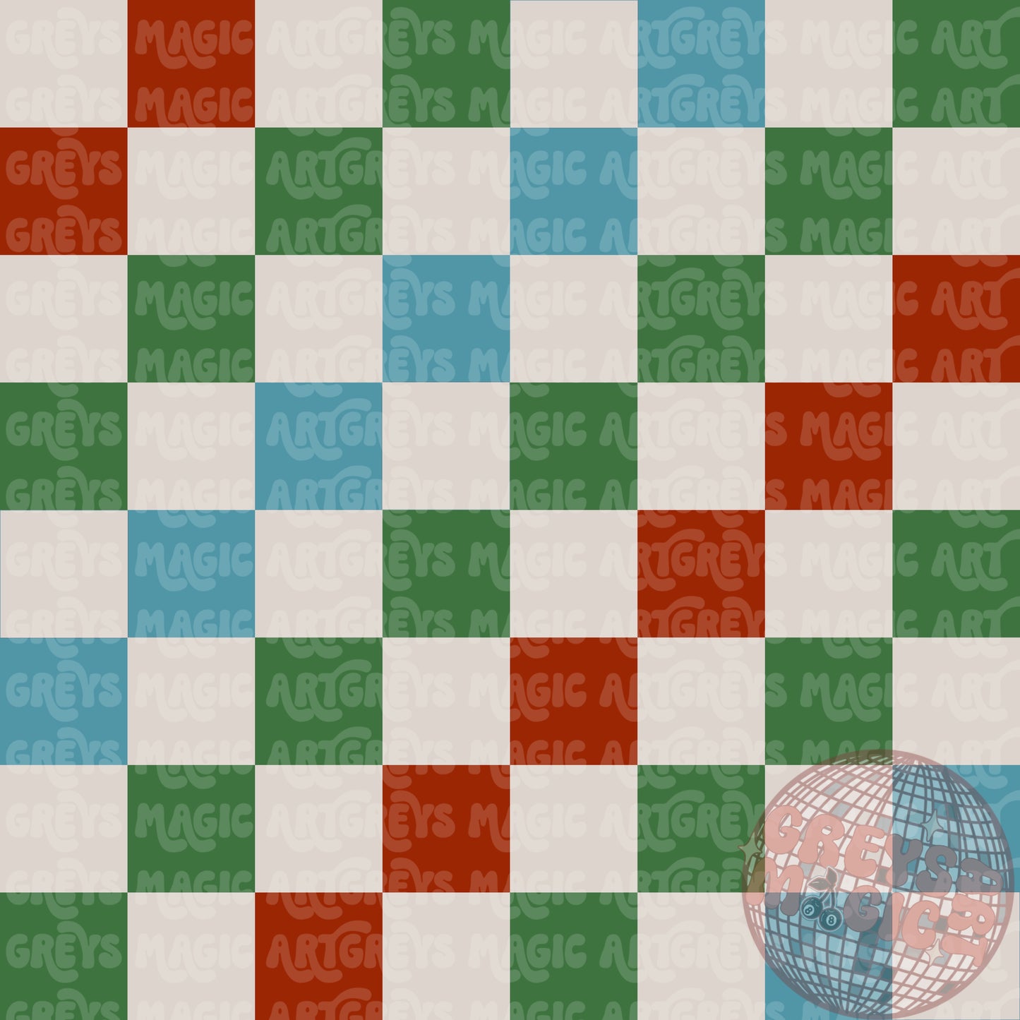 Mean Man Christmas Checkered Coord Seamless File