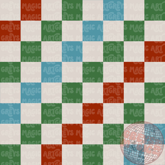 Mean Man Christmas Checkered Coord Seamless File