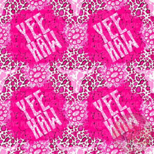 Hot Pink Marble Concho Yeehaw Longhorn Mashup Seamless File