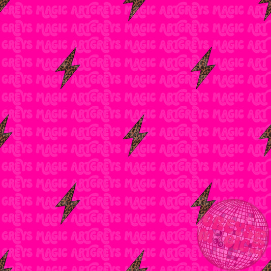 Neon Pink Cheetah Lightening Bolt Seamless File