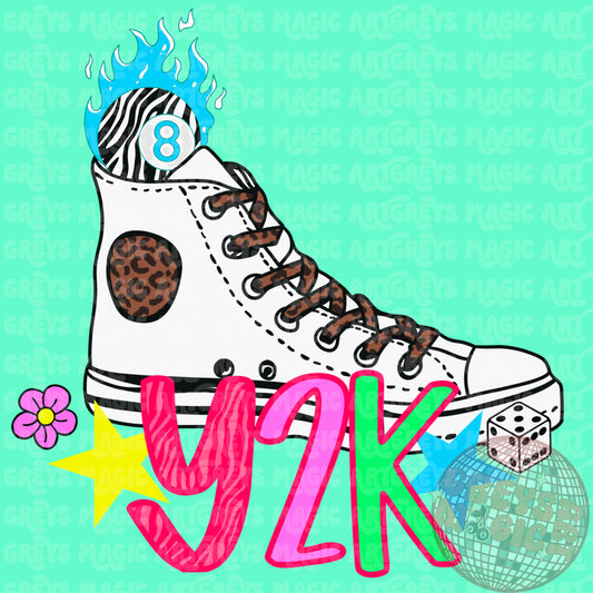Neon Y2K Converse PNG