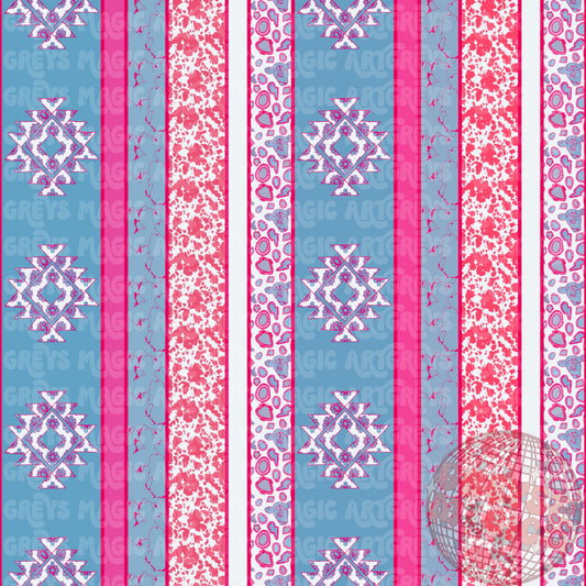 Pink And Turquoise Aztec Stripes 2.0 Seamless File