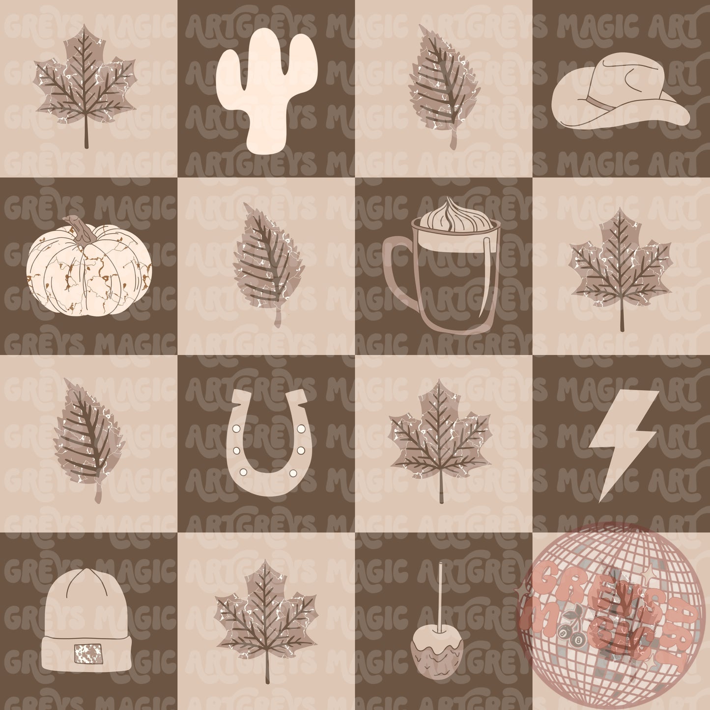 Checkered Neutral All Things Western Fall Seamless File