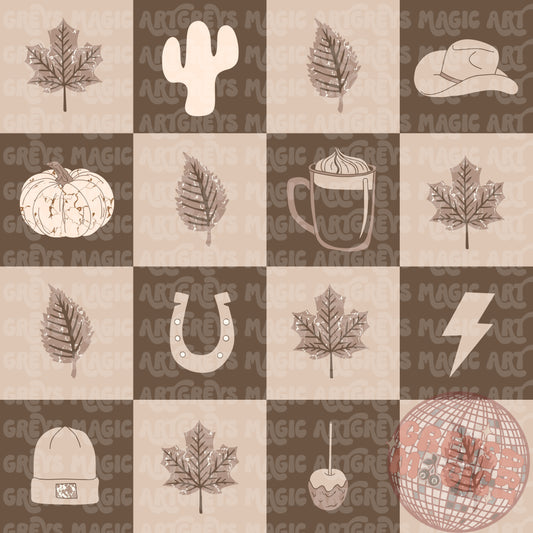Checkered Neutral All Things Western Fall Seamless File