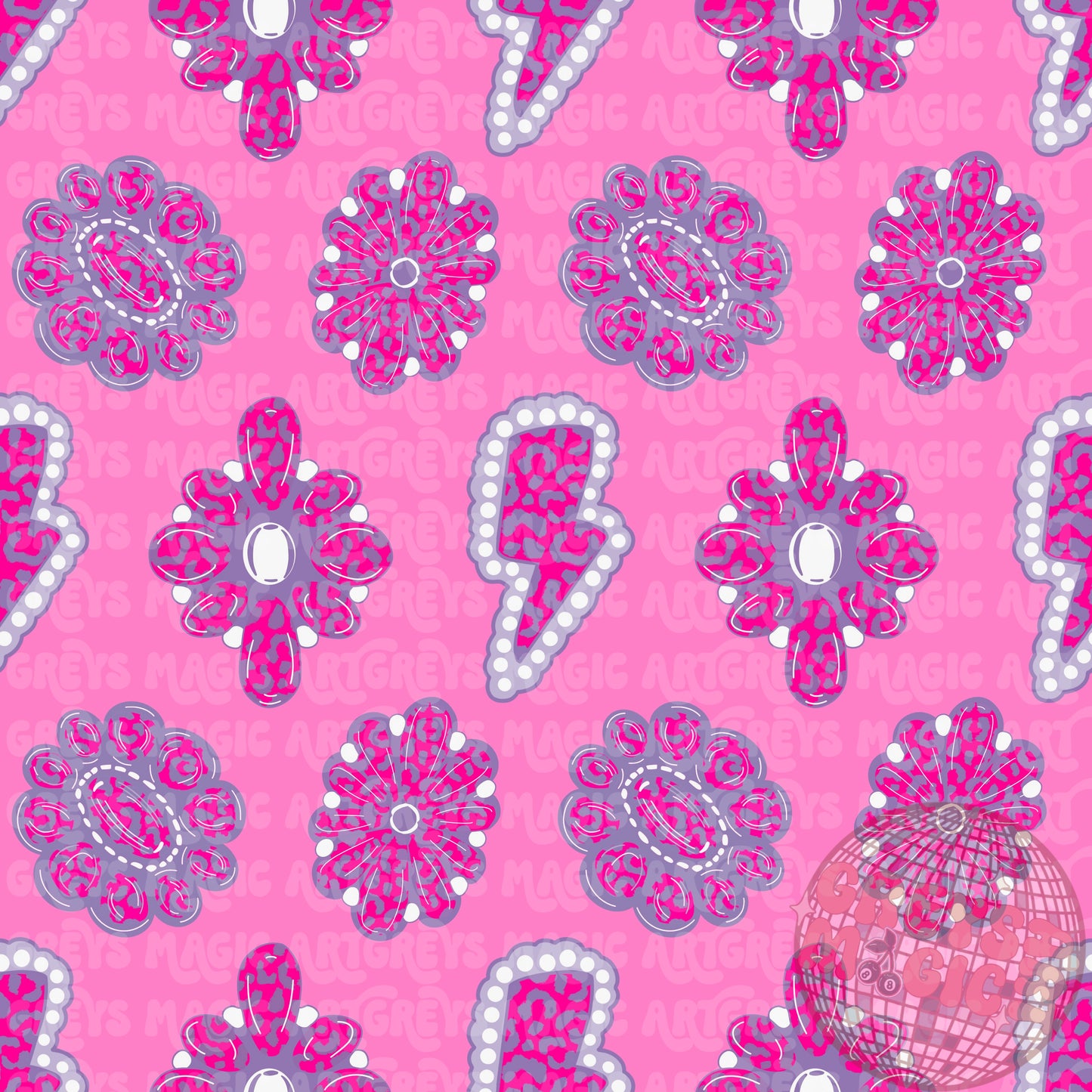 Hot Pink And Purple Cheetah Conchos Seamless File