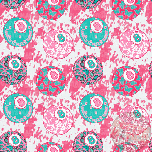 Pink Cowhide Western 8ball Seamless File