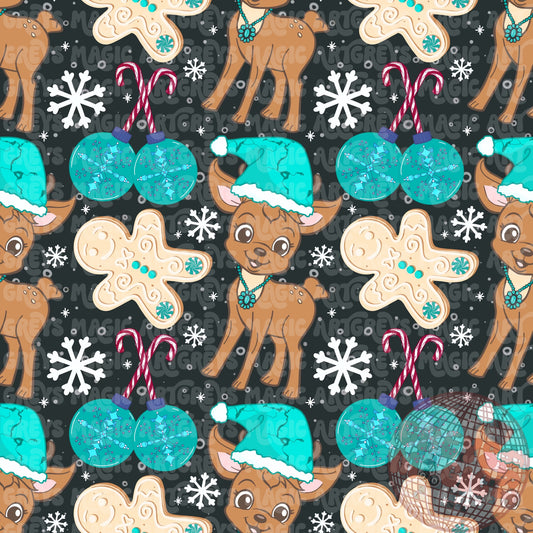 Black Western Reindeer Seamless File