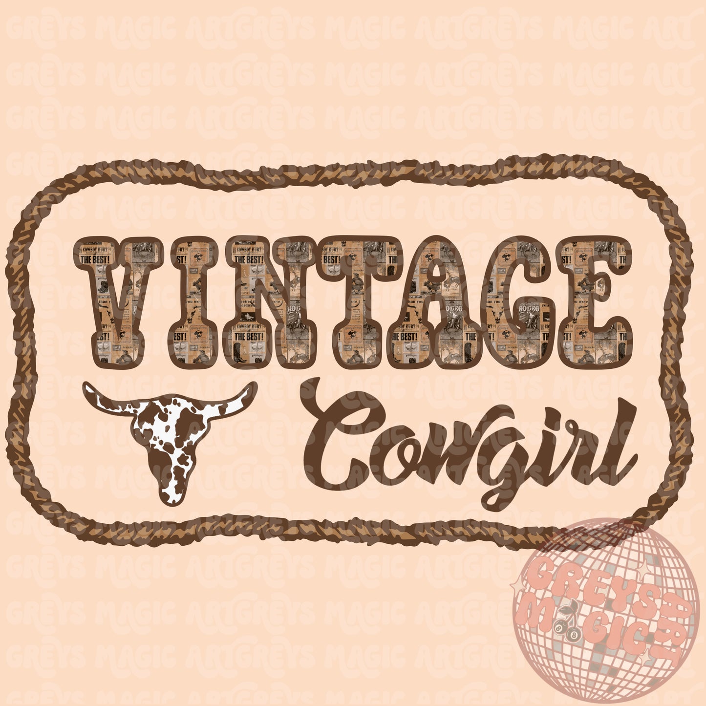 Vintage Cowgirl PNG