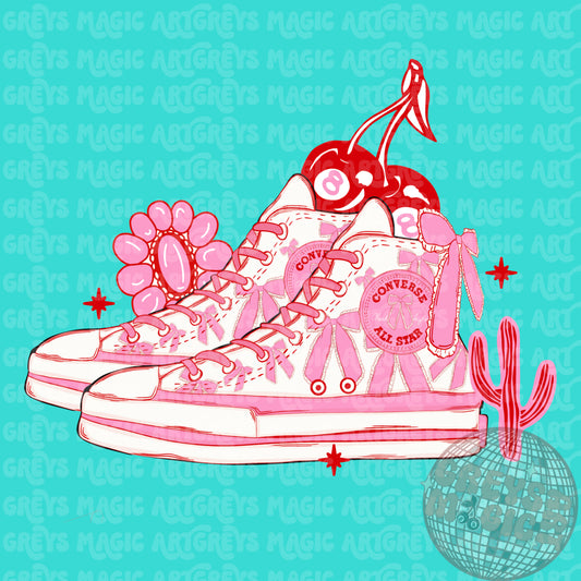 Pink Bow Converse PNG