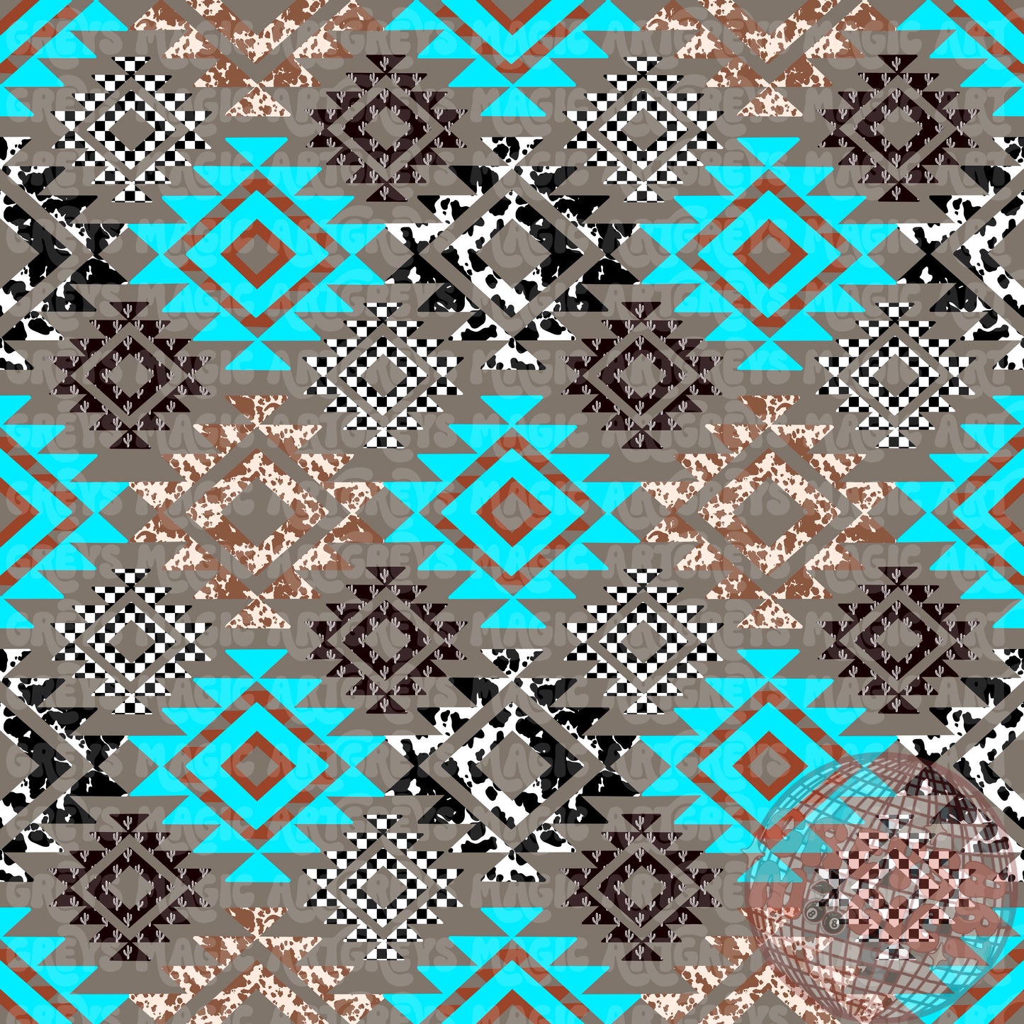 Blue Aztec Seamless File