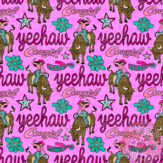 Yeehaw Cowgirl Bull Rider Seamless File