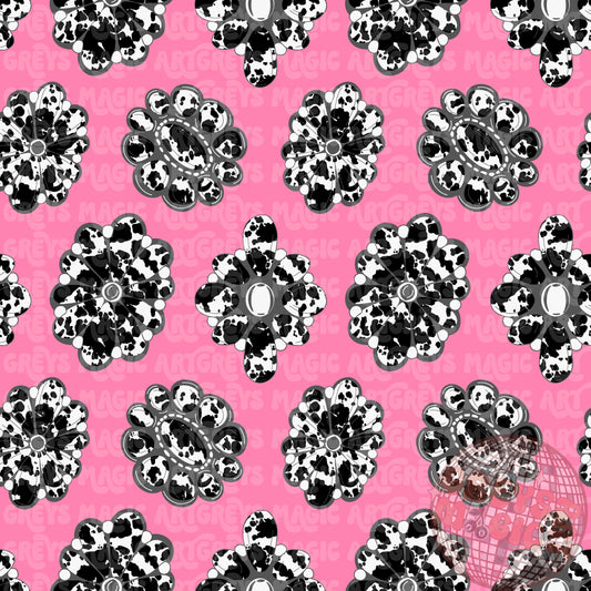 Pink Cowprint Conchos Seamless File