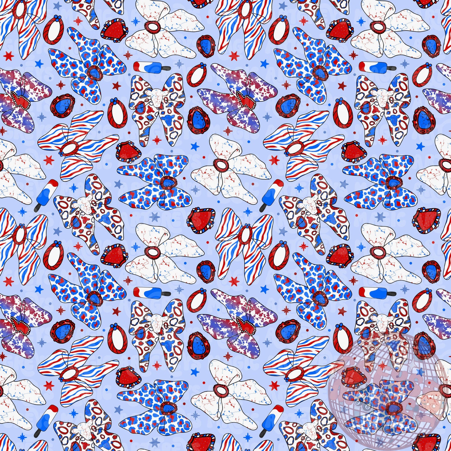 Fourth Of July Western Bows Seamless File