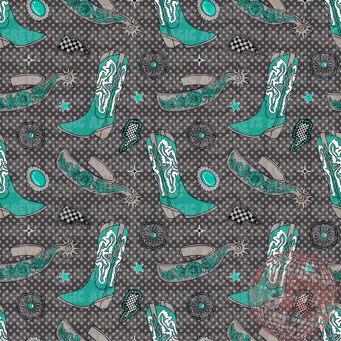 Star Boots And Spurs Seamless File