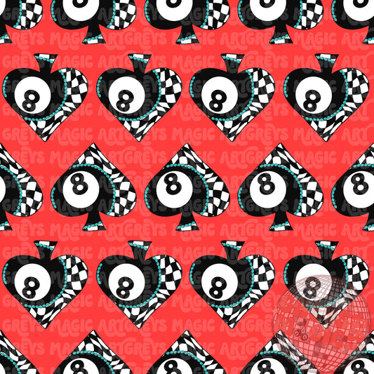 Red Spades 8ball Seamless File