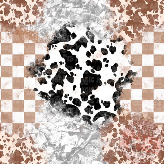 Neutral Checkered Cowprint Camo Seamless File