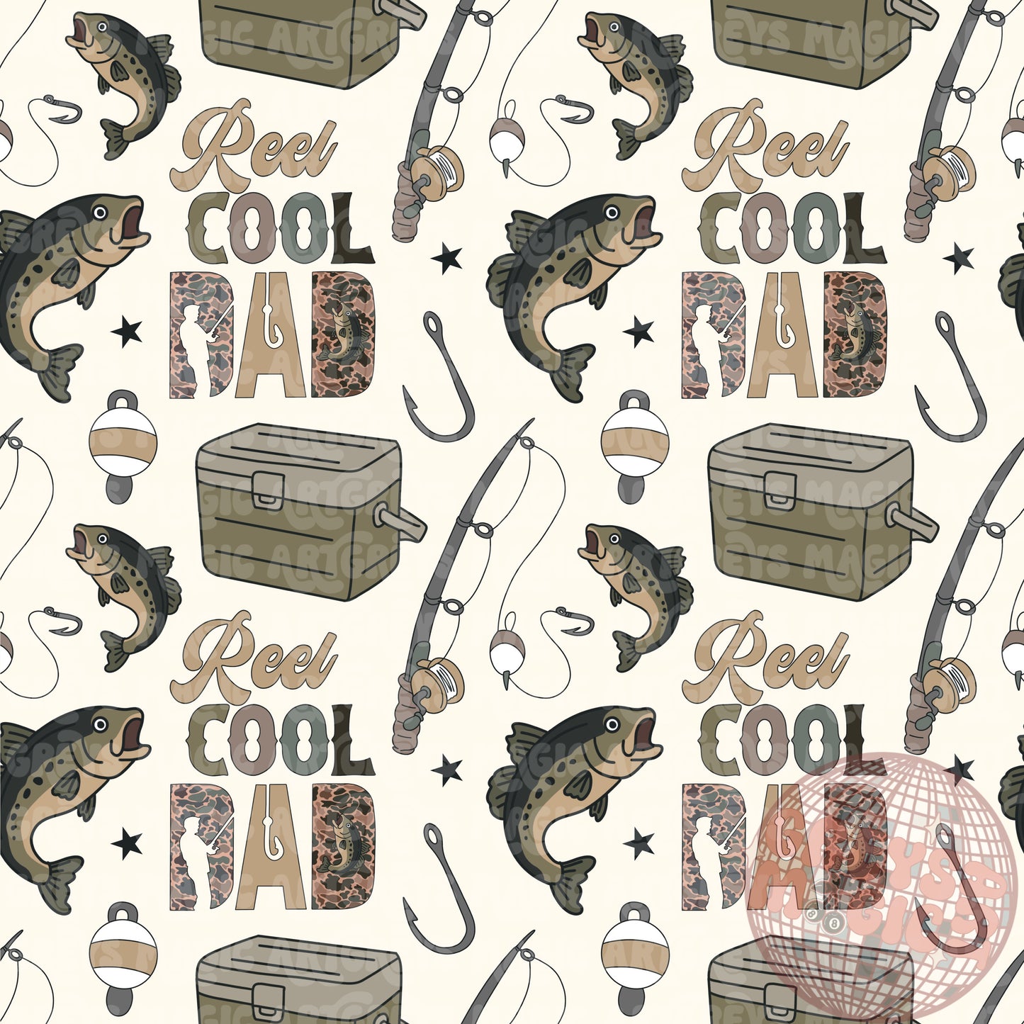 Reel Cool Dad Fishing Seamless File