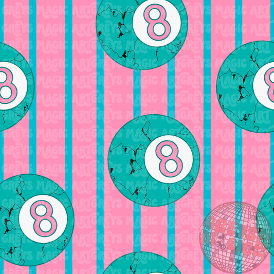Pink With Blue Striped Turquoise Stone 8Ball Seamless File