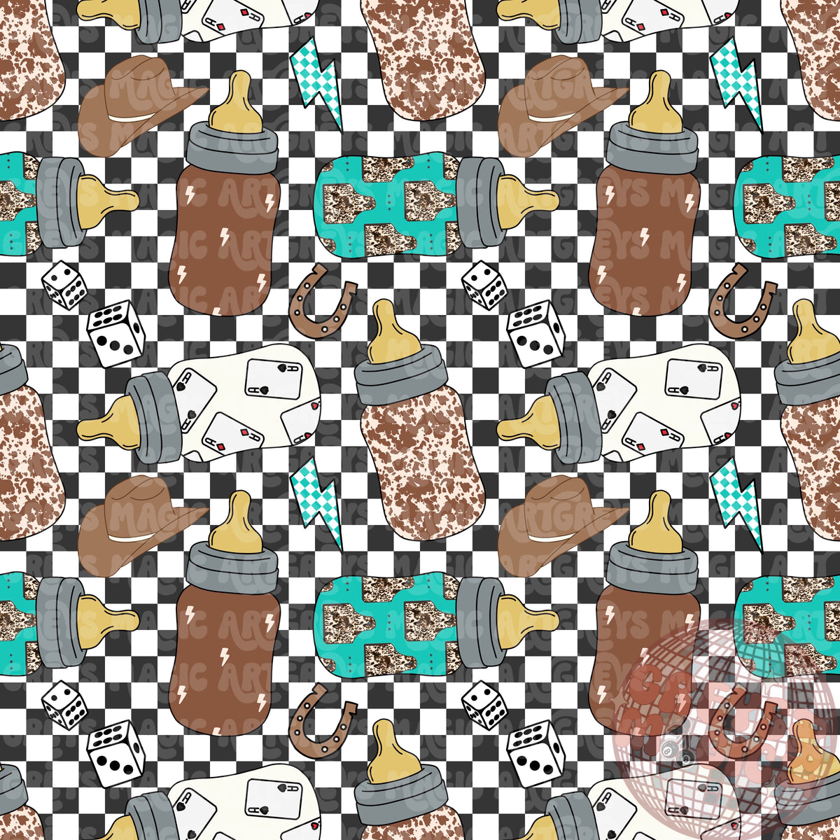 Boys Western Bottles Seamless File